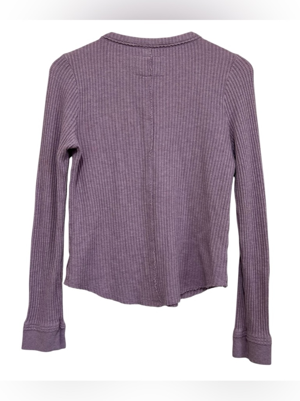 Faherty Legend Apres Waffle Henley Top Long Sleeve Lavender Women's Medium - Picture 2 of 14